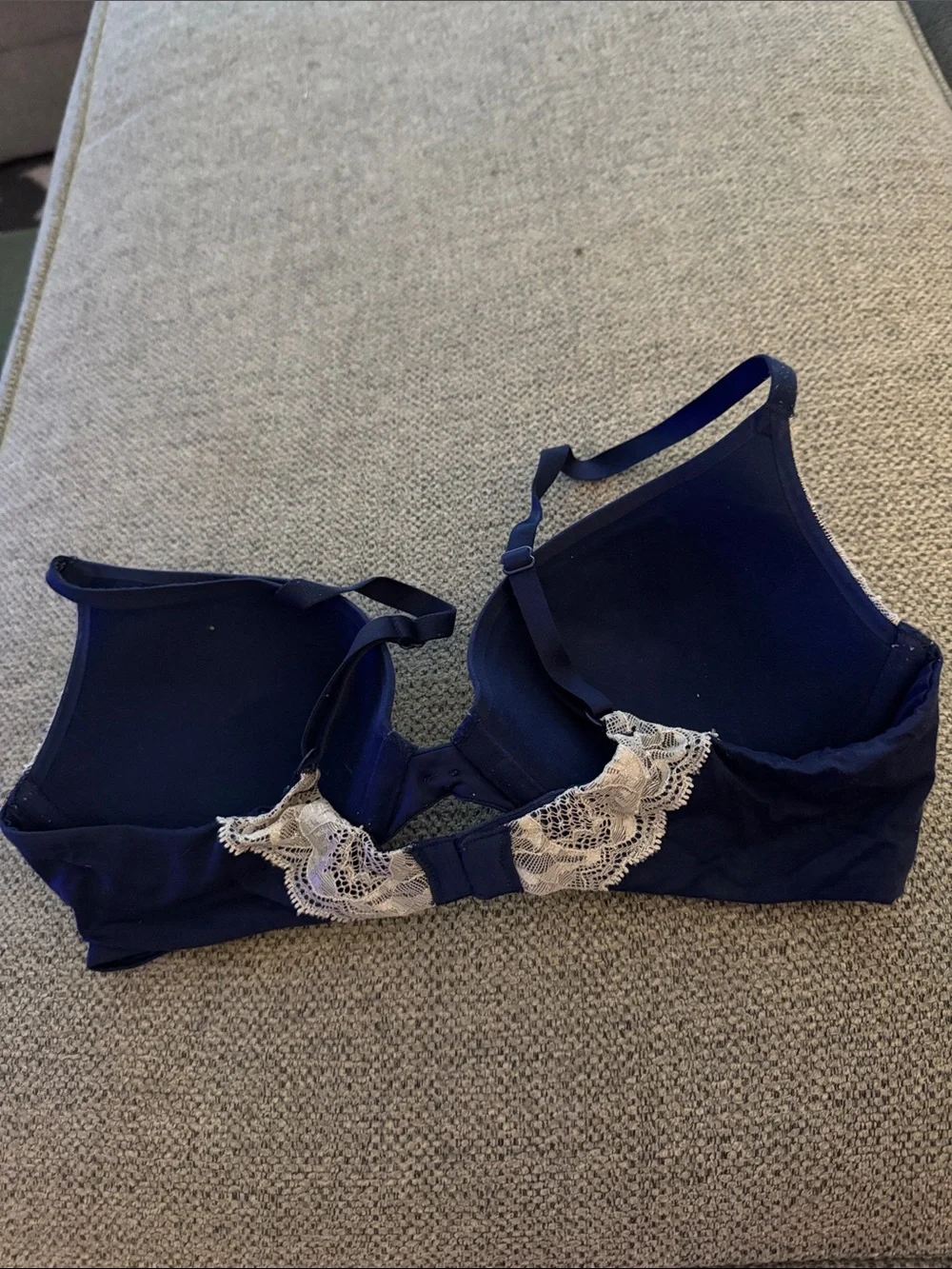Victoria's Secret Navy Blue Lace Push-Up Bra with Silver Studs